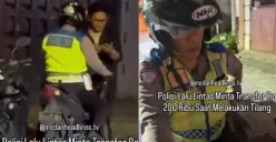 Polisi diduga melakukan pungli kepada pengendara motor dengan meminta transfer Rp200.000. (Sumber: Tangkap Layar Instagram/@medsoszone)