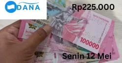 Gunakan cara ini untuk klaim saldo DANA Rp225.000 Senin 12 Mei 2025, uang gratis bisa cair ke dompet elektronik. (Sumber: Poskota/Gabriel Omar Batistuta)
