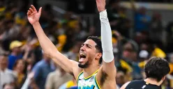 Tyrese Haliburton Cs kini memimpin dengan skor 3-1 setelah Indiana Pacers mengalahkan Cleveland Cavaliers di game 4 semifinal wilayah timur playoff NBA 2025. (Sumber: Instagram @pacers)