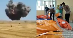 Ledakan terjadi saat pemusnahan amunisi milik TNI di Garut, menewaskan 13 orang termasuk prajurit Angkatan Darat. (Sumber: X/@r4g4j1m351n)