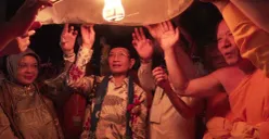 Menteri Agama Nasaruddin Umar saat menghadiri perayaan puncak Tri Suci Waisak 2569 BE Tahun 2025 di Candi Borobudur, Magelang, Jawa Tengah, Senin, 12 Mei 2025.