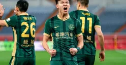 Striker Timnas China, Wang Yudong sedang naik daun di kompetisi Liga Super China 2025. (Sumber: Instagram @zhejianggreentown)