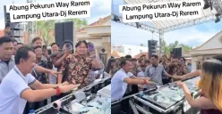 Potret anggota DPRD Lampung Utara, Hatami yang viral karena sawer DJ. (Sumber: X/@ilhampid)