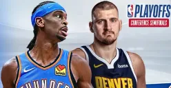 Streaming Denver Nuggets vs Oklahoma City Thunder di Game 6 semifinal wilayah Barat NBA 2024-2025. (Foto: Vidio)