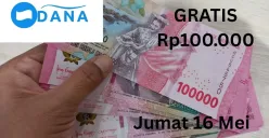 Jumat 16 Mei 2025 Anda berhak klaim saldo DANA gratis Rp100.000 masuk ke dompet elektronik. (Sumber: Poskota/Gabriel Omar Batistuta)