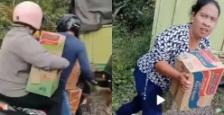 Aksi penjarahan warga terhadap truk yang mengalami kecelakaan tunggal. (Sumber: Tangkap Layar X/@dhemit_is_back)