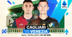 Info live streaming Cagliari vs Venezia di giornata 37 Serie A Liga Italia 2024-25. (Sumber: Vidio)