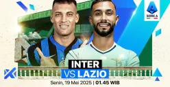 Info live streaming Inter Milan vs Lazio. (Sumber: Vidio)
