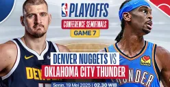 Link live streaming Oklahoma City Thunder vs Denver Nuggets di semifinal wilayah barat playoff NBA 2025. (Sumber: Vidio)