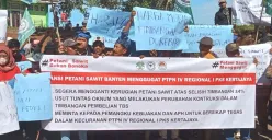 Ratusan petani sawit di Kecamatan Banjarsari, Kabupaten Lebak, saat melakukan aksi demo, Senin, 19 Mei 2025. (Sumber: Dok. Apkasindo Banten)