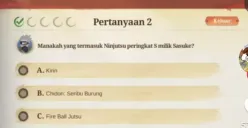 Kunci jawaban event MLBB x Naruto 2025 Heri Tingkat S. (Sumber: TikTok/@borneogaming)