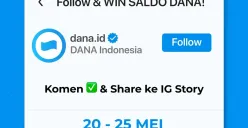 Ikutan program saldo DANA gratis dari aplikasi DANA cuma modal komentar di postingan Instagram DANA. (IG Dana)