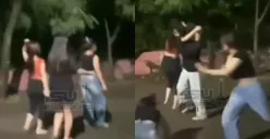 Dua kelompok wanita terlibat perkelahian di Semarang. (Sumber: Tangkap Layar Instagram/@info_semarang_update)