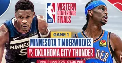 Link live streaming Oklahoma City Thunder vs Minnesota Timberwolves. (Sumber: Vidio)