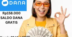 Anda siap klaim saldo DANA gratis Rp158.000 masuk ke dompet elektronik Kamis 22 Mei 2025. (Sumber: Poskota/Gabriel Omar Batistuta)