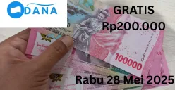 Anda bisa mendapat tambahan saldo DANA gratis Rp200.000 masuk ke dompet elektronik Rabu 28 Mei 2025. (Sumber: Poskota/Gabriel Omar Batistuta)