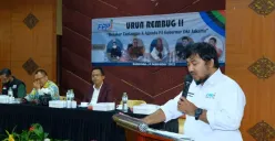 Ketua Forum Pemuda Peduli Jakarta (FPPJ), Ryan Endriyansah, saat memberikan pernyataan mendukung langkah percepatan program kerja 100 hari Gubernur Pramono Anung dan Wakil Gubernur Rano Karno. (Sumber: Dokumentasi Istimewa)