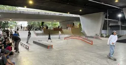 Ilustrasi skate park di Jakarta. (Sumber: POSKOTA | Foto: Pandi Ramedhan)