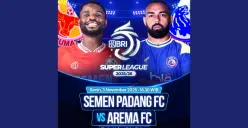 LINK LIVE STREAMING Semen Padang vs Arema FC Hari Ini Senin 3 November 2025 Pukul 19.00 WIB (Sumber: Instagram/sports.indosiar/Edited Muhammad Ibrahim)
