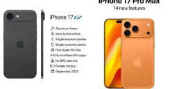 Perbandingan Spesifikasi dan Harga iPhone 17 Air vs iPhone 17 Pro Max (Sumber: Instagram/theapplehub/Edited Muhammad Ibrahim)