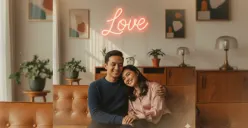 Kumpulan prompt Gemini AI ini dirancang khusus untuk pose rangkulan romantis ala photobox, hanya modal foto dan deskripsi teks. (Sumber: Poskota/Gemini AI Generated)