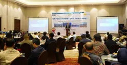 Manager PLN UP3 Kramat Jati, Eka Panji saat membuka kegiatan Strategic Forum bertajuk 'Trust, Energy, Impact' di Jakarta. (Sumber: Dok. PLN  UID Jakarta Raya)