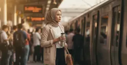 Hasil edit foto gaya urban di Stasiun KRL pakai prompt Gemini AI. (Sumber: Gemini AI)