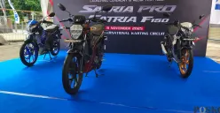 Suzuki Satria Pro dan Satria F150. (Sumber: Poskota/Erwan Hartawan)