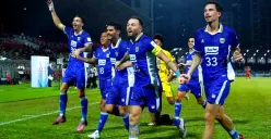 Potret pemain Persib Bandung saat merayakan kemenangan usai mengalahkan Selangor FC di ACL 2. (Sumber: Persib)