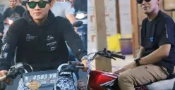Gus Elham Yahya mengendarai sepeda motor RX King. (Sumber: kolase Instagram)