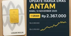Harga terbaru emas Antam hari ini 12 November 2025 (Sumber: AI)