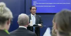 Menteri Lingkungan, Hanif Faisol dalam Pertemuan Tingkat Menteri Lingkungan di Konferensi Iklim COP30 di Brasil. (Sumber: Dok Kementerian LH)