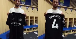 Potret kapten Persib Bandung, Marc Klok yang pamer jersey Manchester City. (Sumber: Instagram/@persibtalk)