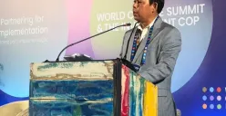 Ketua DPD RI, Sultan B. Najamudin dalam Plenary Investment Forum di Konferensi Para Pihak (COP) ke-30 di Brasil, Kamis, 13 November 2025, waktu setempat. (Sumber: Dok. DPD RI)