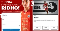 Ilustrasi cara voting Rizky Ridho di Puskas Award 2025. (Sumber: Instagram/@persija)