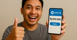 Ilustrasi mendapatkan saldo DANA gratis Rp100.000. (Sumber: Poskota/ChatGPT)