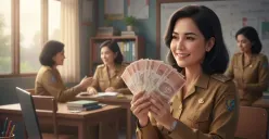 Ilustrasi pencairan tunjangan sertifikasi guru. (Sumber: Gemini AI)