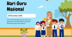 Twibbon Hari Guru 2025 Lengkap dengan Cara Pakainya (Sumber: Canva/Guru Kelas Atas/Edited Poskota)