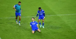 Potret pemain Persib Bandung, Andrew Jung yang melakukan selebrasi usai mencetak gol. (Sumber: Persib)