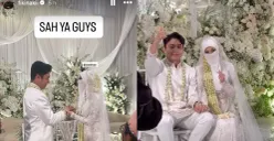 Potret momen pernikahan Fiki Naki dan Tinandrose yang menjadi sorotan publik. (Sumber: Instagram/@fikinakii)