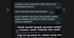Isi pesan ancaman terhadap suami Anita Dewi perkara tumbler hilang di KRL (Sumber: Instagram @alvinhrrs)