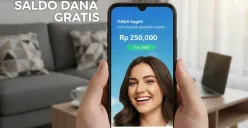 Ilustrasi pengguna berhasil mendapatkan saldo DANA gratis melalui fitur DANA Kaget di smartphone. (Sumber: Gemini AI)