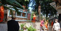 Petugas gabungan saat melakukan penataan 14 kandang unggas di sepanjang Kali Sunter, RT 2 dan 4, RW 04, Kelurahan Cipinang Melayu, Jakarta Timur, pada Kamis, 27 November 2025. (Sumber: Dok Pemkot Jaktim)