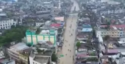 Ruas jalan di Kota Medan yang sudah bisa dilalui pengendara pasca banjir (Sumber: Instagram @sayokmdn)