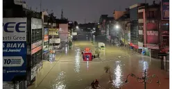 Salah satu titik banjir di Medan. (Sumber: X/@DRBall99)