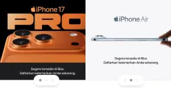 Ilustrasi informasi pre-order iPhone 17 dan iPhone Air di Indonesia. (Sumber: iBox)