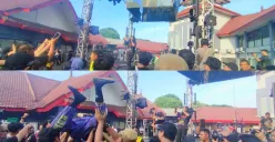 Potret band Komunal saat menghentak panggung XYZ di Synchronize Fest 2025. (Sumber: Poskota/Muhammad Dzikrillah Tauzirie)