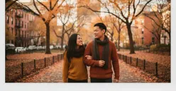 Hasil edit foto prompt Gemini AI polaroid pasangan di Amerika yang keren dan estetik. (Sumber: Freepik)