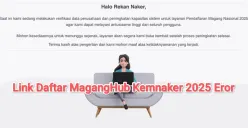 Link pendaftaran MagangHub Kemnaker 2025 eror. (Sumber: Website MagangHub Kemnaker)
