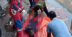 Petugas Gulkarmat Jakarta Utara mengevakuasi mayat wanita di Kali Ciliwung Jalan Kerapu, Kelurahan Ancol, Kecamatan Pademangan pada Sabtu, 11 Oktober 2025. (Sumber: Dok Gulkarmat Jakut)